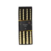 Decoris Dinner Wax Candle Set of 4pcs 25cm - Metallic Gold